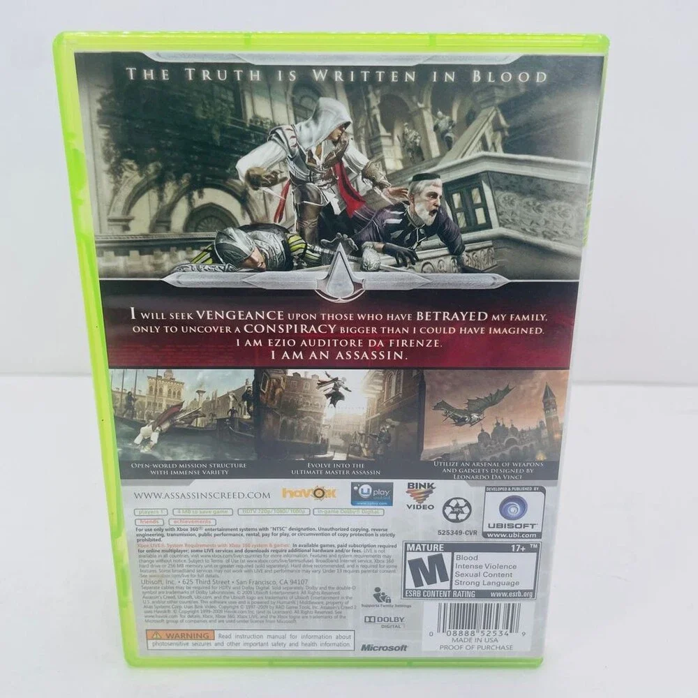 Assassin's Creed II (Microsoft Xbox 360, 2009) Complete W/ Manual